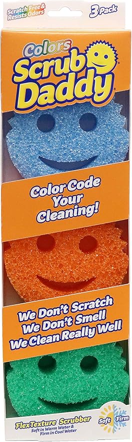 Scrub Daddy Sponge Set Scratch-Free Sponges for Dishes and Home مجموعة اسفنجات سكراب دادي